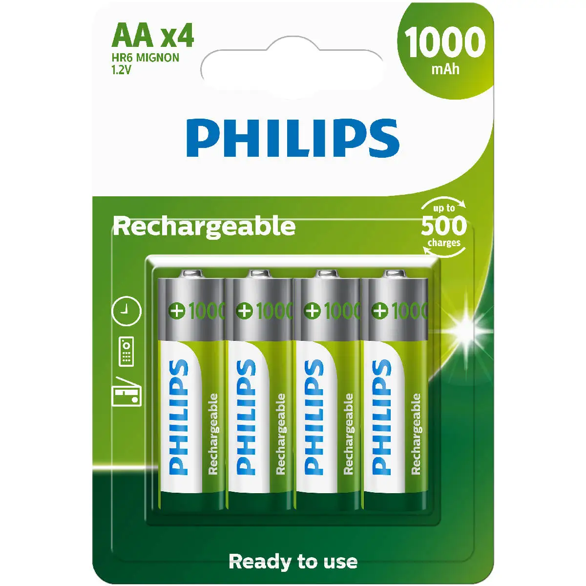 

AA 1000MAH BLISTER RECHARGEABLE PILE WITH 4 R6B4RTU10/59