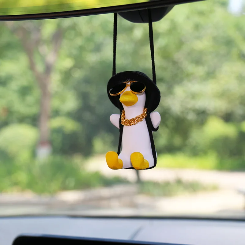 

Gypsum Cute Anime Car Accessory Swing Duck Pendant Auto Rearview Mirror Ornaments Birthday Gift Couple Accessories Car Fragrance