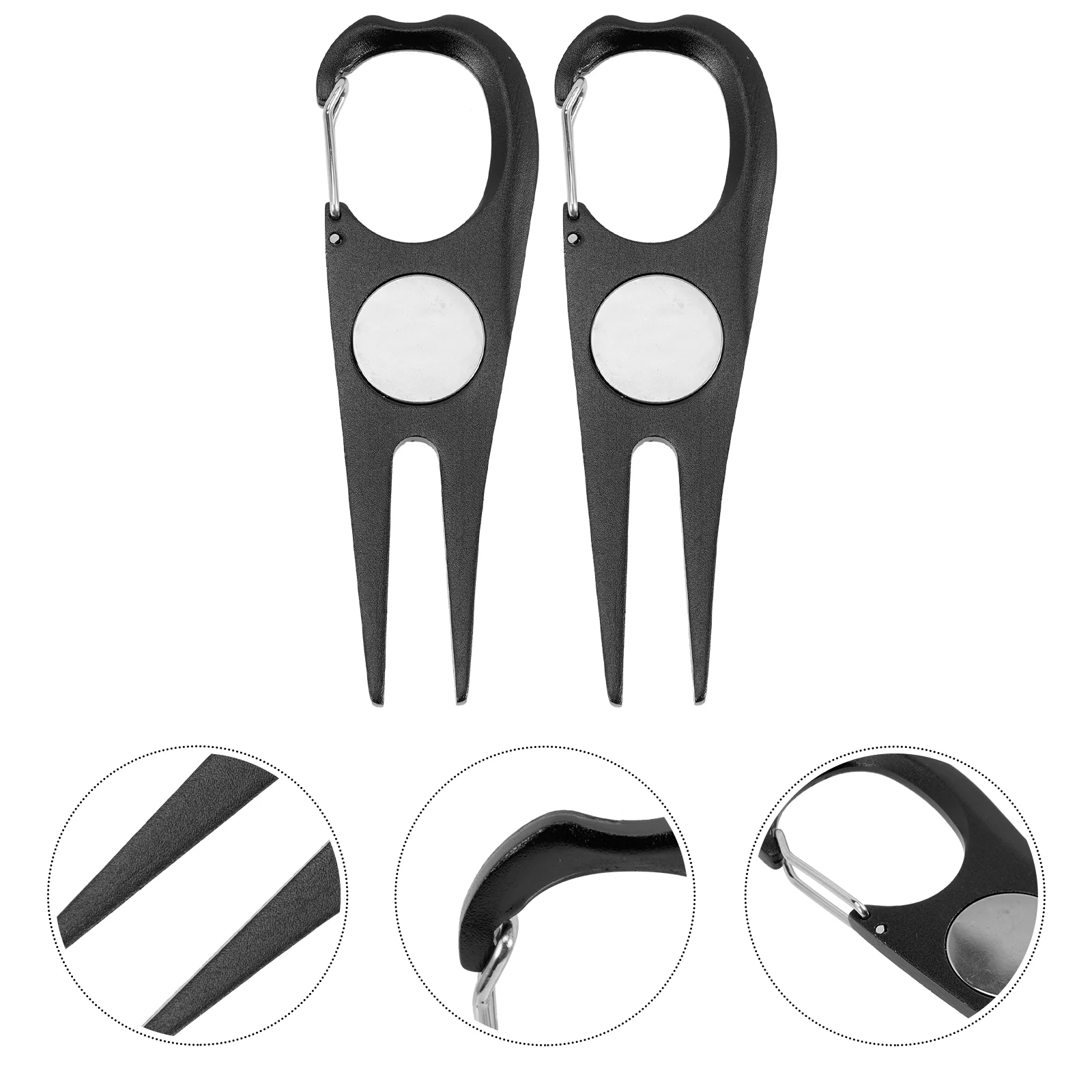 

2Pcs Golfs Balls Marker Golfs Divot Repair Tool Fairway Fixator Portable Divot Fork