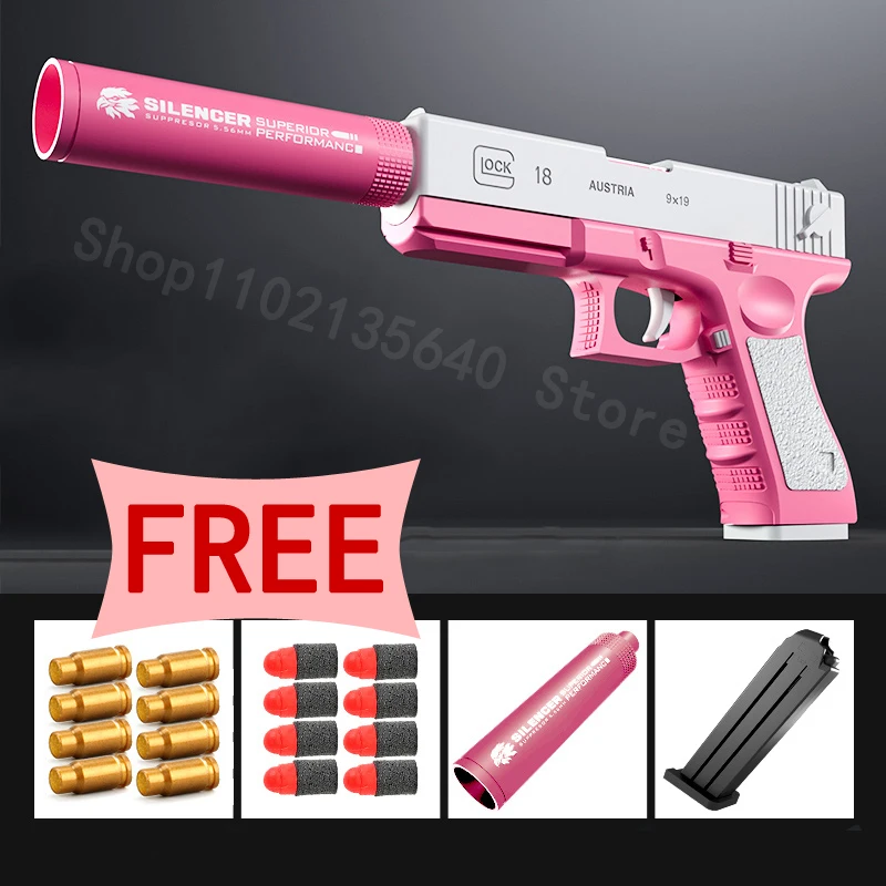 

Shell Throwing Launching Pistol Glock M1911 Can Launch EVA Soft Bullet Manual Loading Outdoor Battle Toys for Boy Gun Game Model