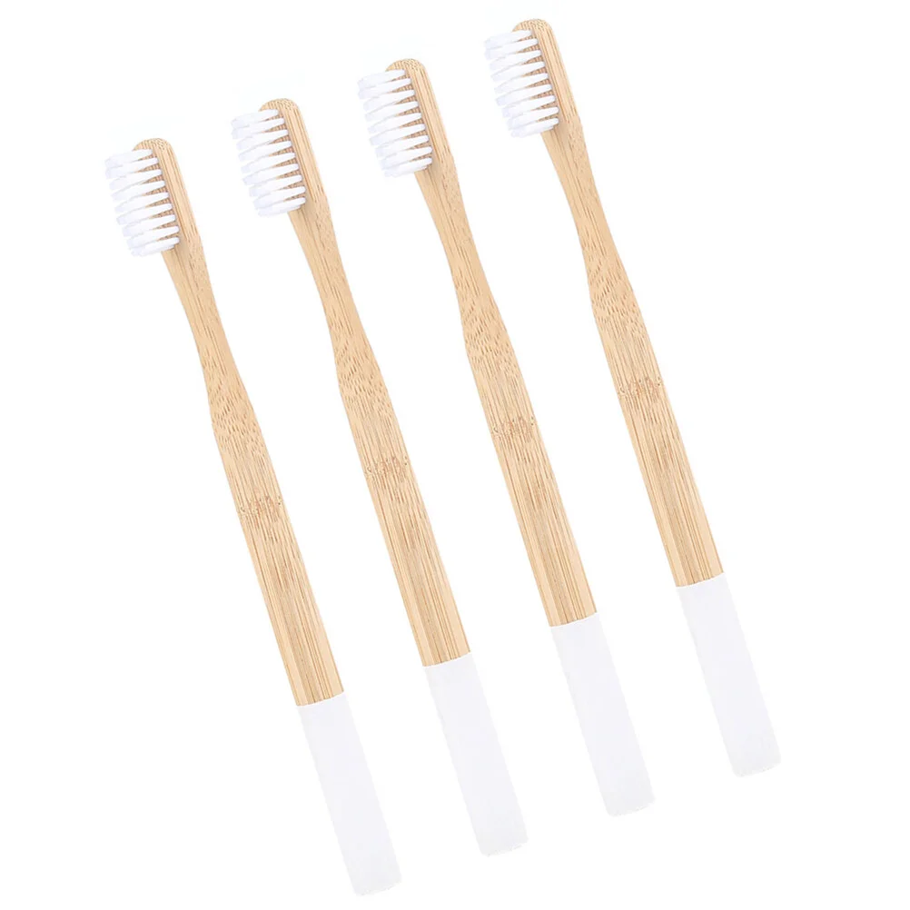 

4pcs Biodegradable Friendly Toothbrushes for Travel Home Use ( White )