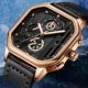 Sport Square Men's Watch Military Fashion Chronograph Unique Quartz Leather Watches Male Luminous Clock relogio masculino hombre Other Image