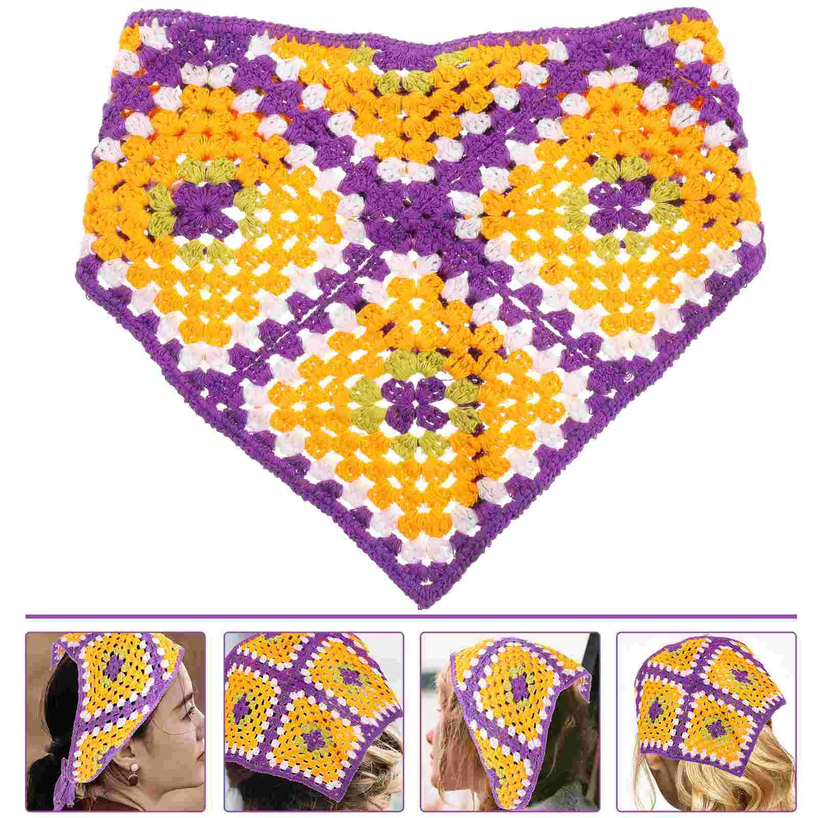 

Triangular Headband Scarf Women Accessories Make up Bandana for Headbands Hair Ties Crochet