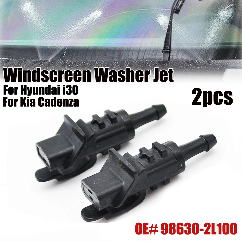 

Pratical Jet Nozzle Nozzle 2 PCS 2 X ABS Plastic Black Front Windscreen