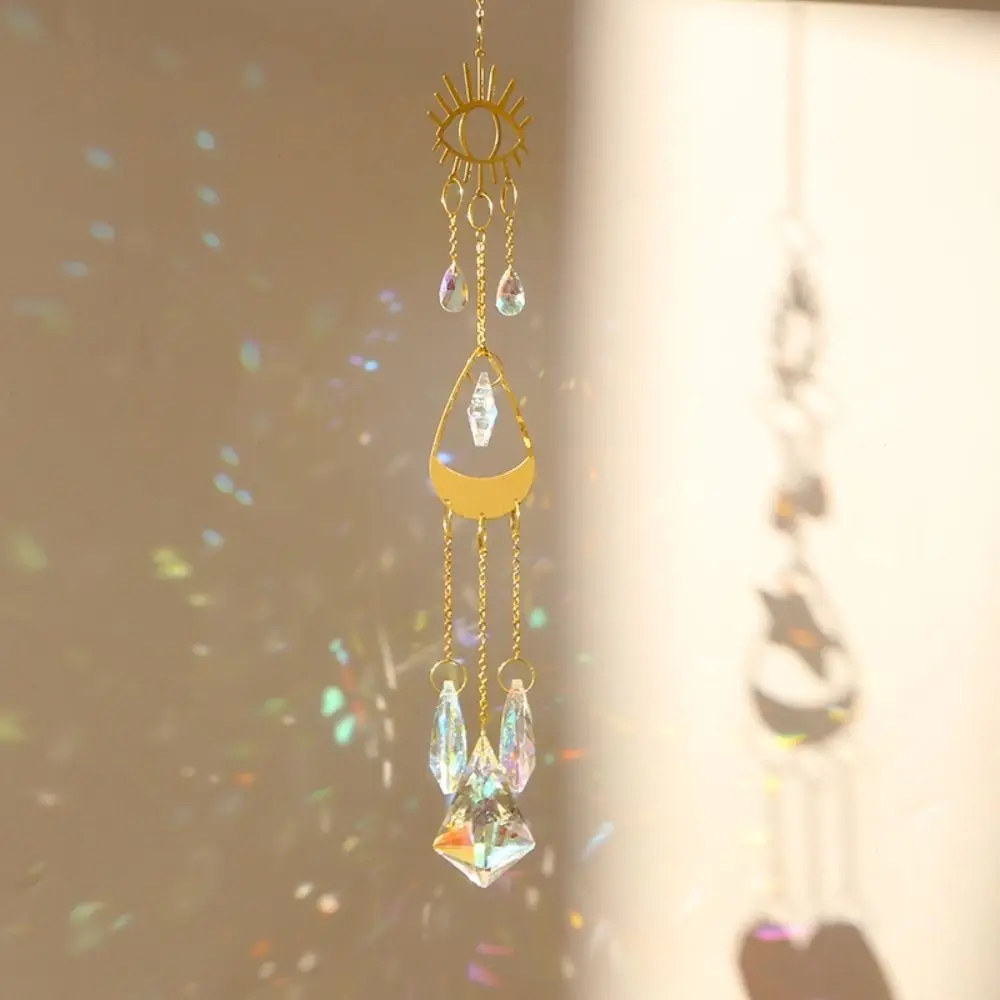 Солнце Луна Звезда Кристалл Ловец Солнца Радужная Призма Витражи Подвесные