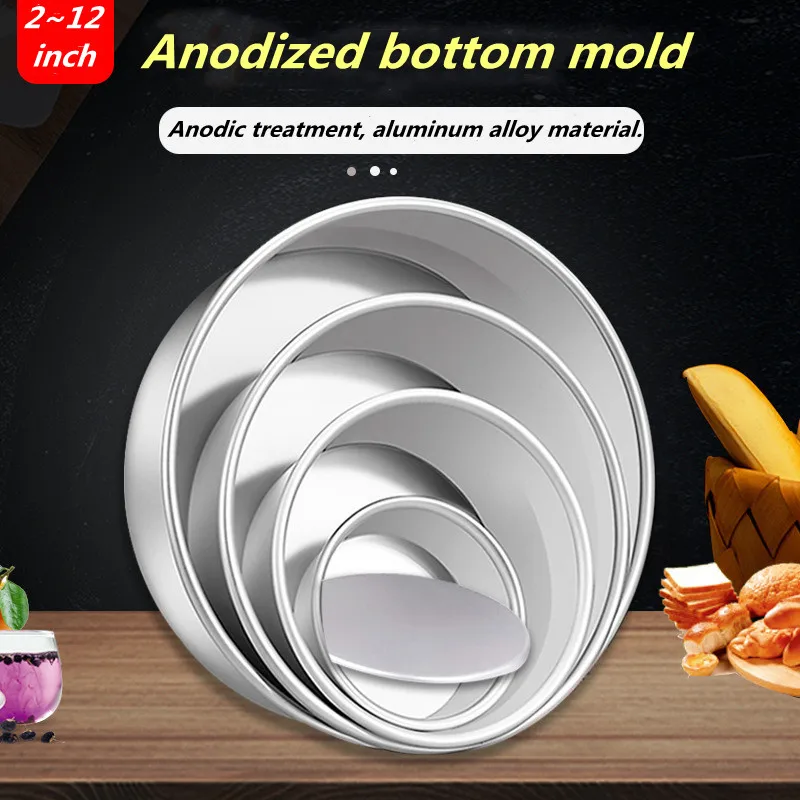 

Aluminum Alloy Nonstick Cake Pan, Round Bakeware, Home Kitchen Baking Mold Pan, DIY, 2-12 Inch