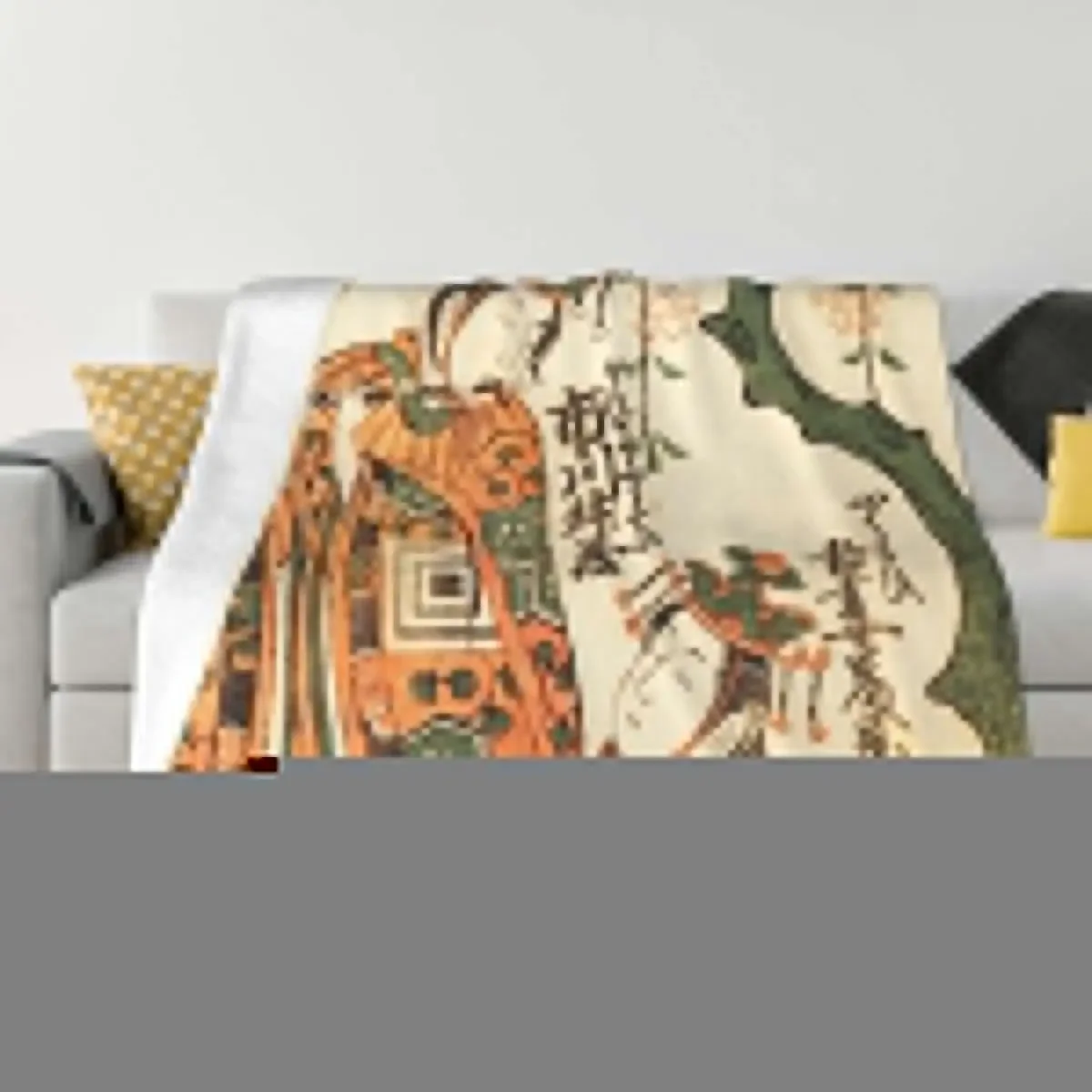 Классическое японское Искусство: сцены из игры Keisei Kaneni Sakura от Torii Kiyohiro пледы