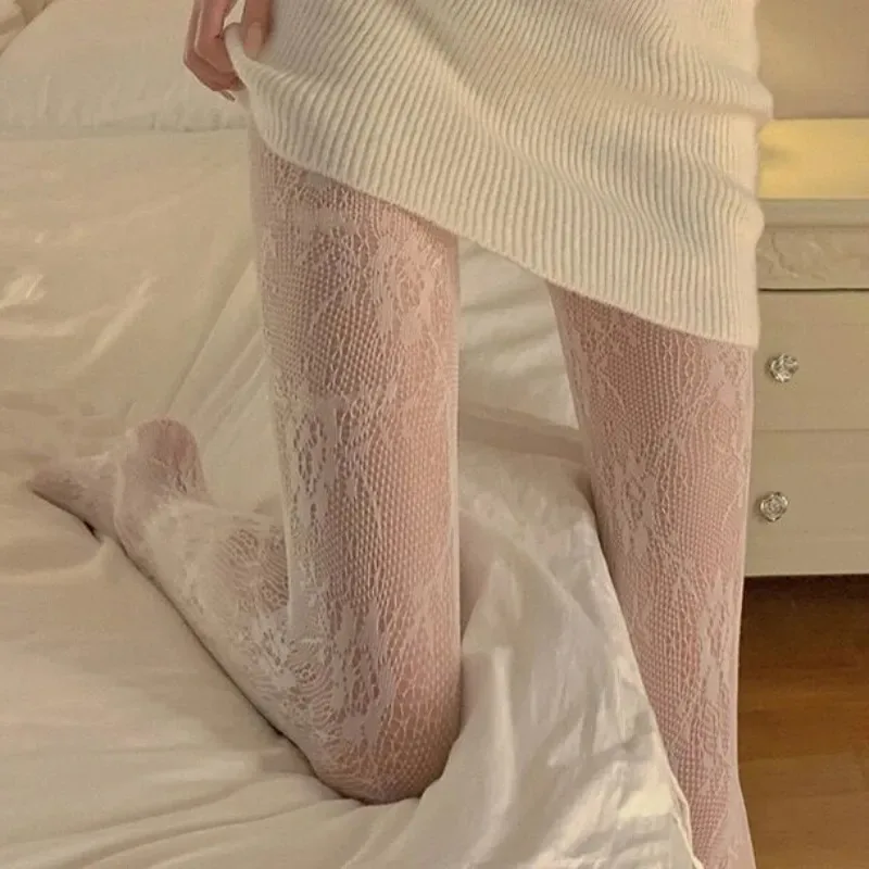 Черно-белые Кружевные Колготки Stark С Вырезами В Стиле Лолиты Японские Готические