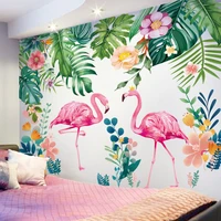 shijuekongjian flamingo animals wall stickers diy tree leaves wall decals for kids bedroom living room nursery home decoration