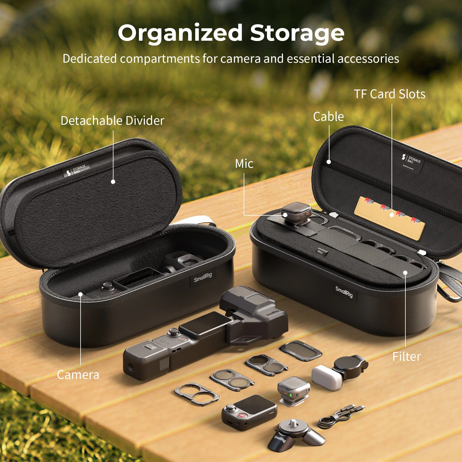 Фото Водонепроницаемая сумка SmallRig для DJI Osmo Pocket 4P и Insta360 Luna Ultra с удобным ремешком на запястье для организованного хранения №3