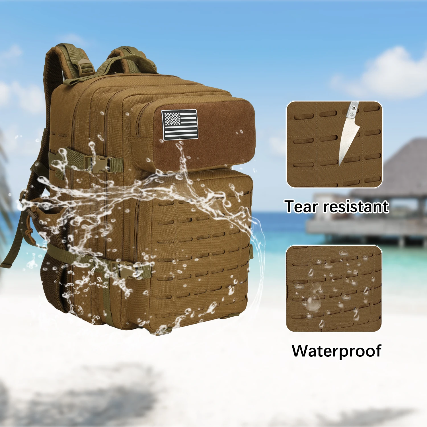 45L 600D Nylon Waterproof Trekking Fishing Hunting Bag Backpack Outdoor Military Rucksacks Tactical Sports Camping Hiking