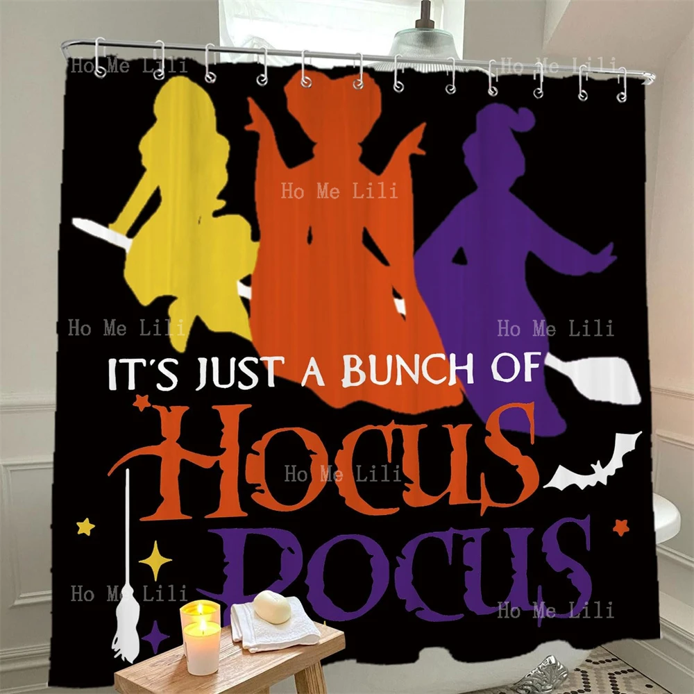 Hocus Pocus Хэллоуин занавеска для душа ведьма с крючком украшение ванной