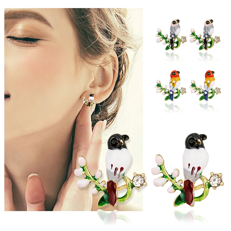 Muylinda Серьги Подарки для женщин Птица Эмаль серьги девочек маленькие ювелирные