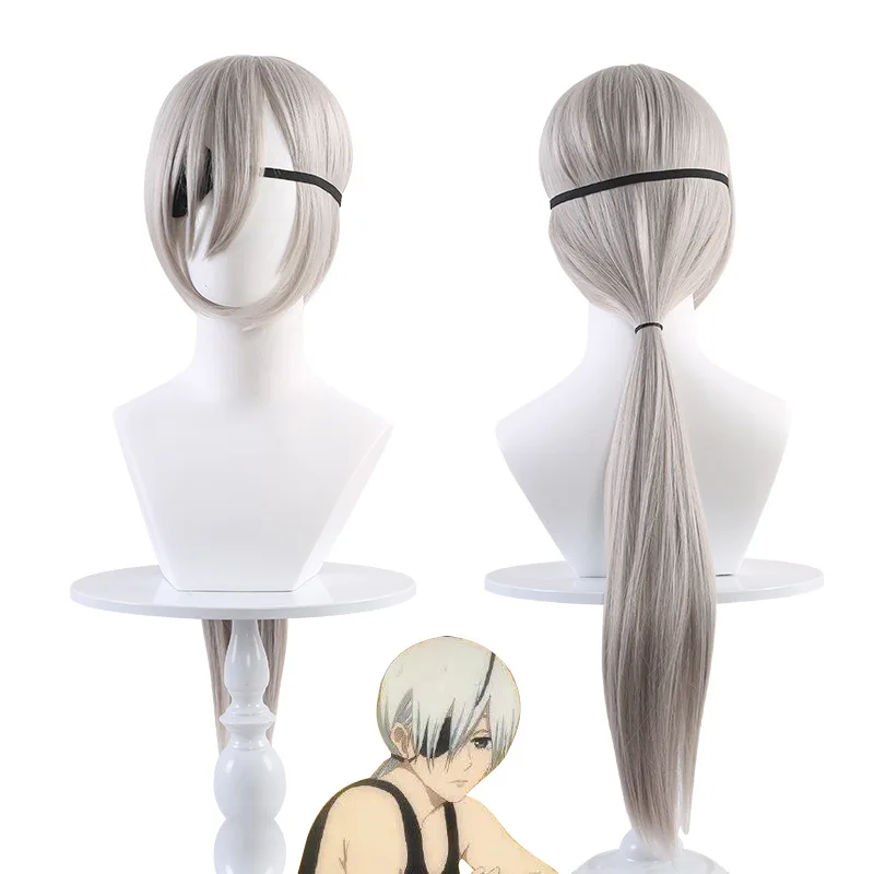 

Chainsaw Man Quanxi Anime Cosplay Wig Heat-resistant Synthetic Hair Silver Gray Comic Con Carnival Party Role-playing Wigs Props