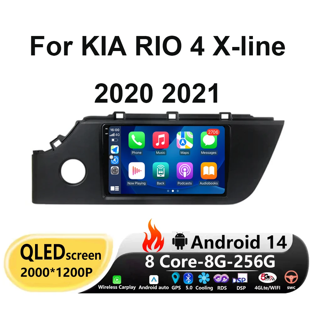 360 камера для KIA RIO 4 X-line 2020 2021 Android 14 автомобильное радио мультимедийный видеоплеер