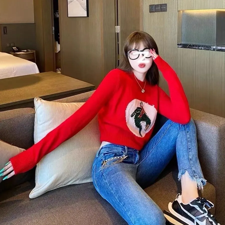 

Sweater Knitwear Women's 2022 Spring and Autumn New Bottoming Shirt Cartoon Long Sleeve Fashion Joker Jacket
