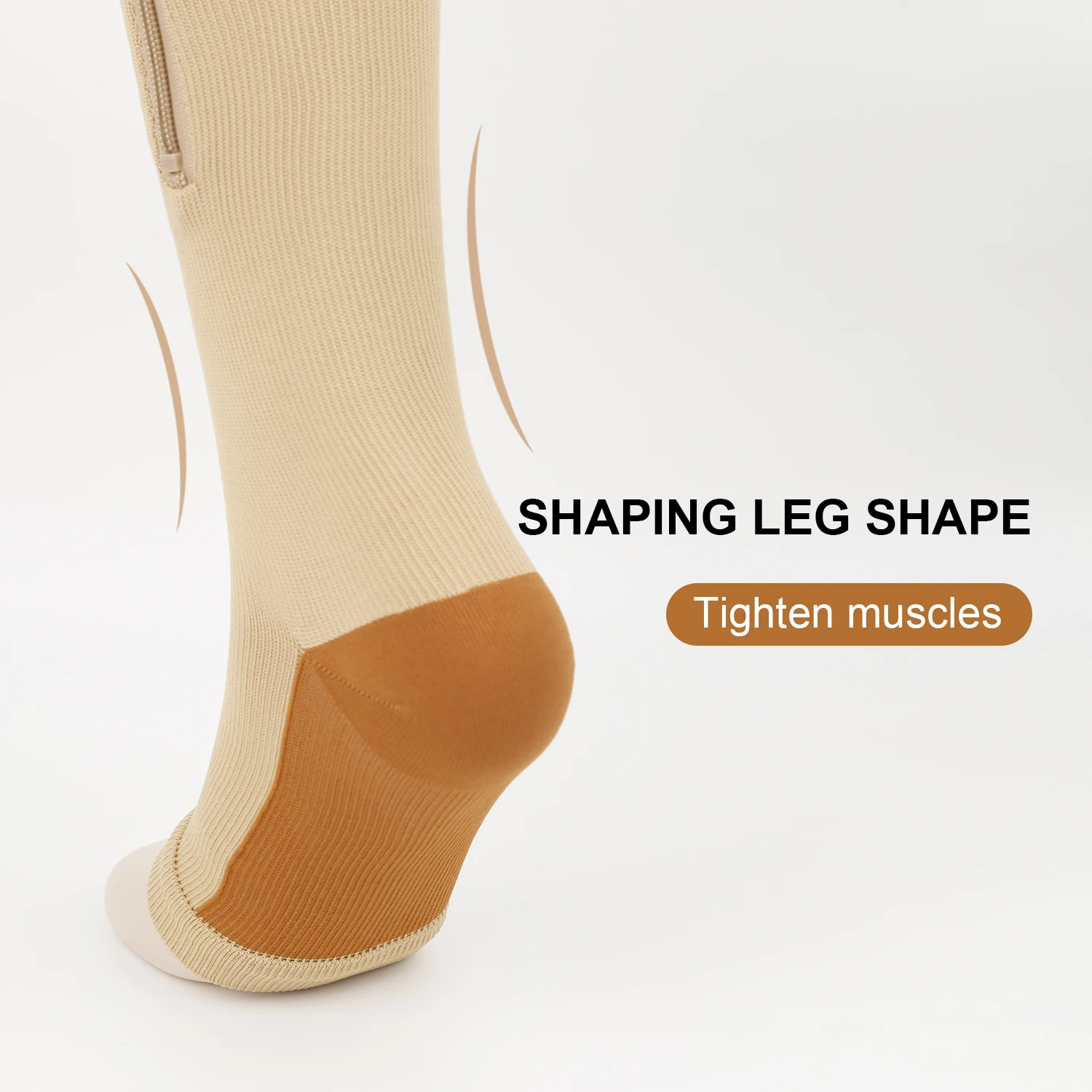 Спортивные Компрессионные носки на молнии эластичные с длинными штанинами новые