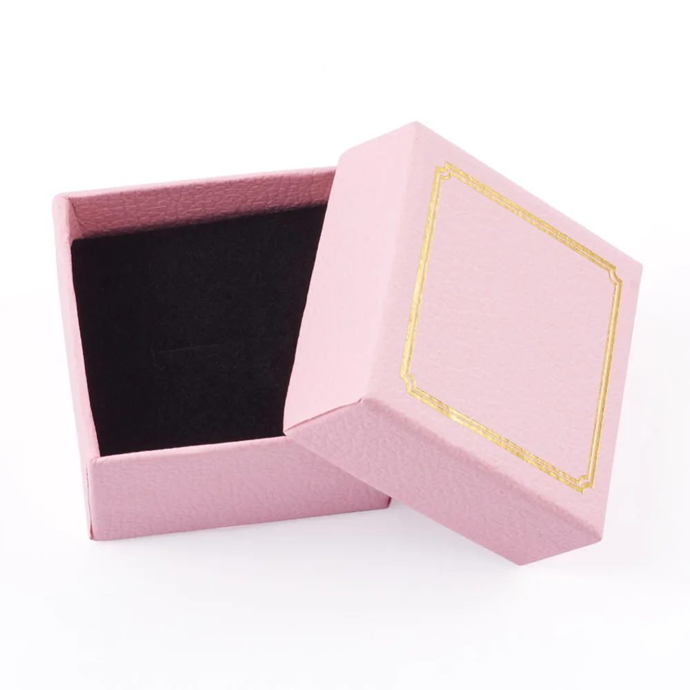 12pcs Rectangle Cardboard Jewelry Box for Ring Necklace Bracelet Earring Gift Packaging Boxes With Sponge Inside Jewelry Storage