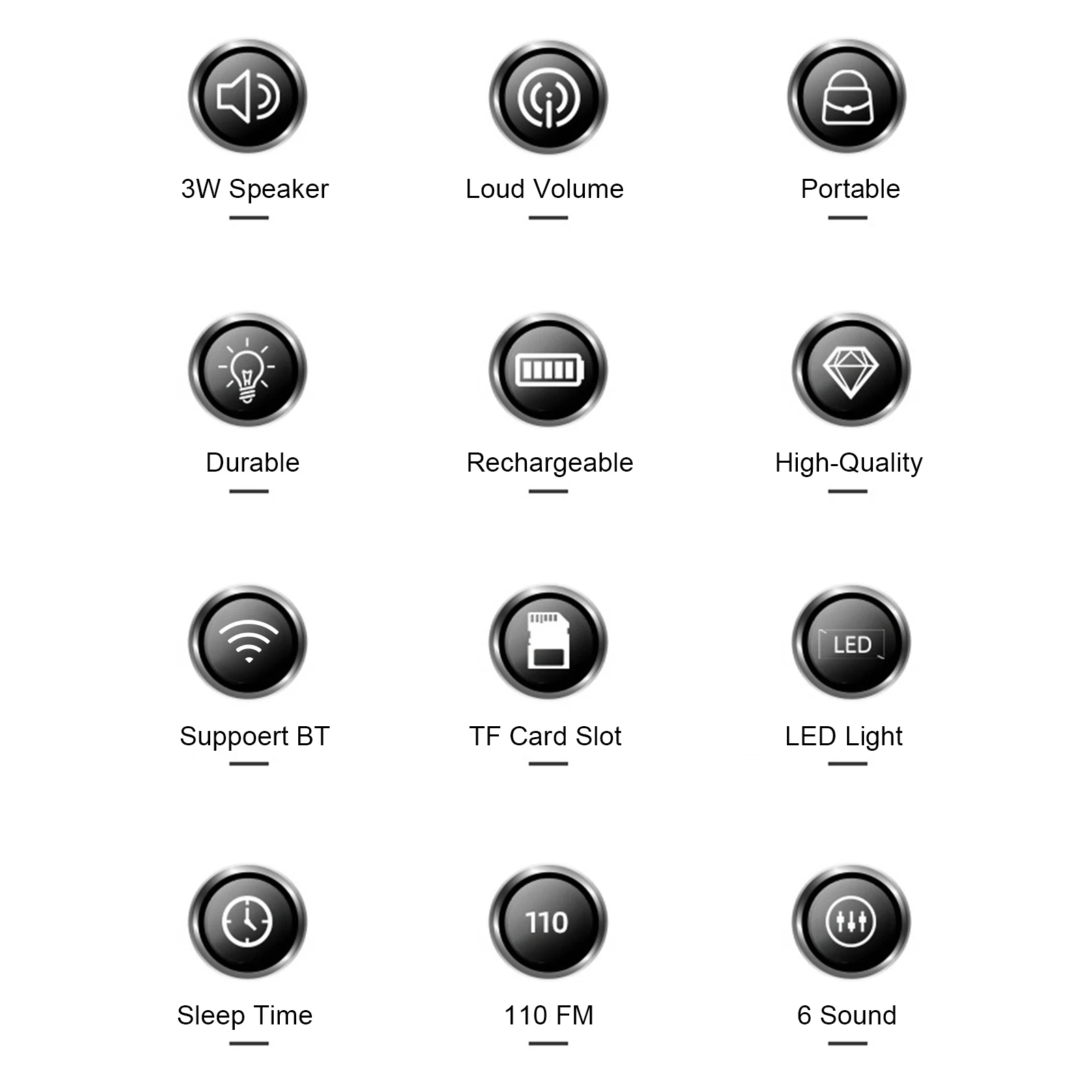 HRD-700 AM FM-радио Музыкальный плеер портативный приемный сигнал перезаряжаемый BT