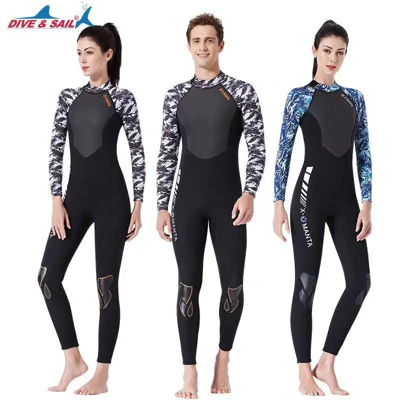 Men Women 3mm Neoprene+Shark Skin+Lycra Full Body Back Zipper Wetsuits Diving Suits High Elastic Swimwear UPF50+ Brand NEW