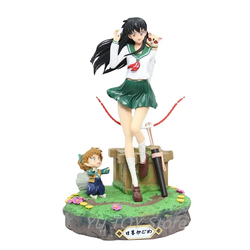 

Inuyasha Anime Figures 27cm Higurashi Kagome Action Figurine Shippou Gk Pvc Statue Collectible Model Ornaments Decor Toys Gifts