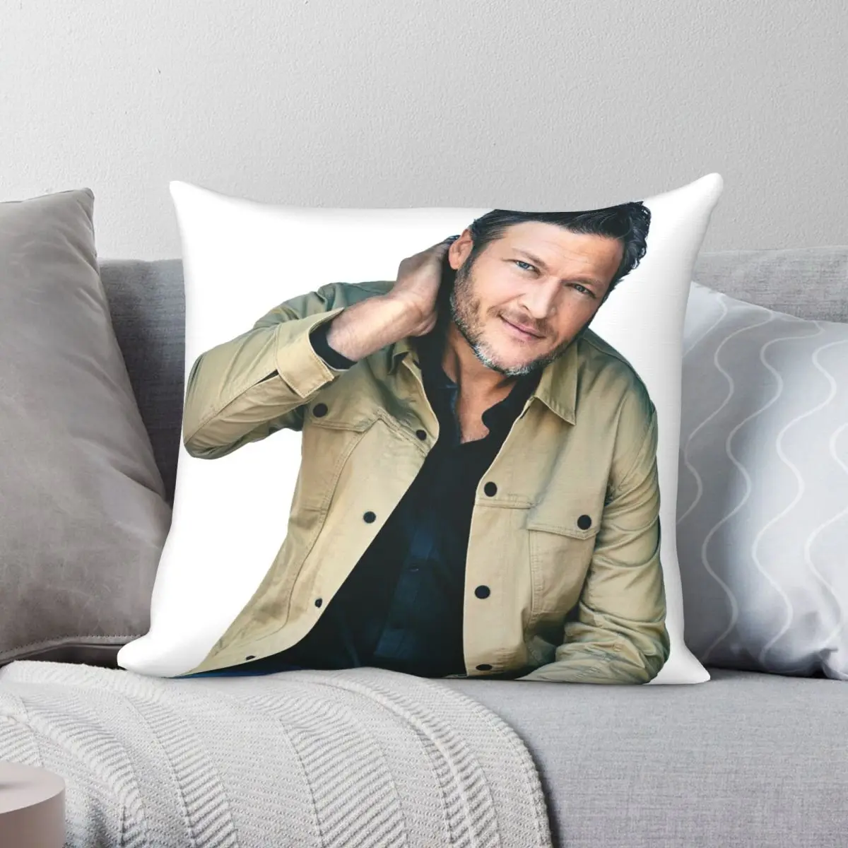 

Blake Shelton Pillowcase Polyester Linen Velvet Printed Zip Decorative Bed Cushion Case 45x45