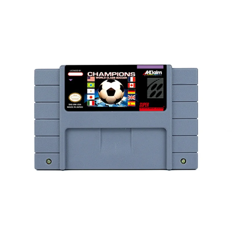 

Champions World Class Soccer Action Game for SNES 16 BitRetro Cart Children Gift