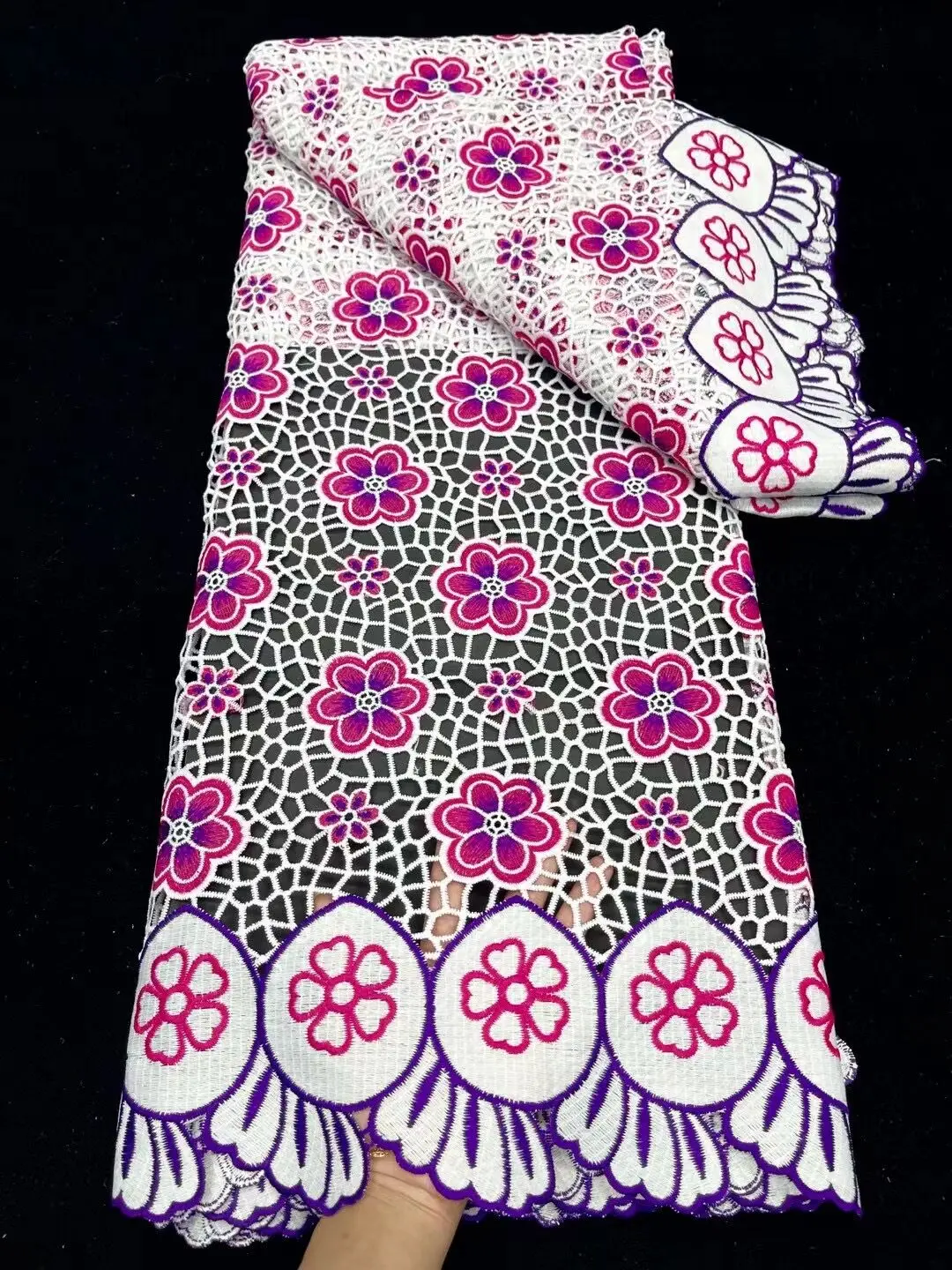 

Guipure Chiffon Lace High Quality African Lace Fabric With Stones Nigerian Water Soluble Laces For Wedding