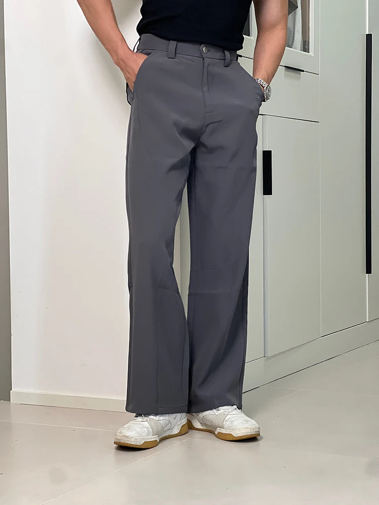 Wu Su Mirror Slim Fit Пригородные простые и универсальные молодые драпированные брюки