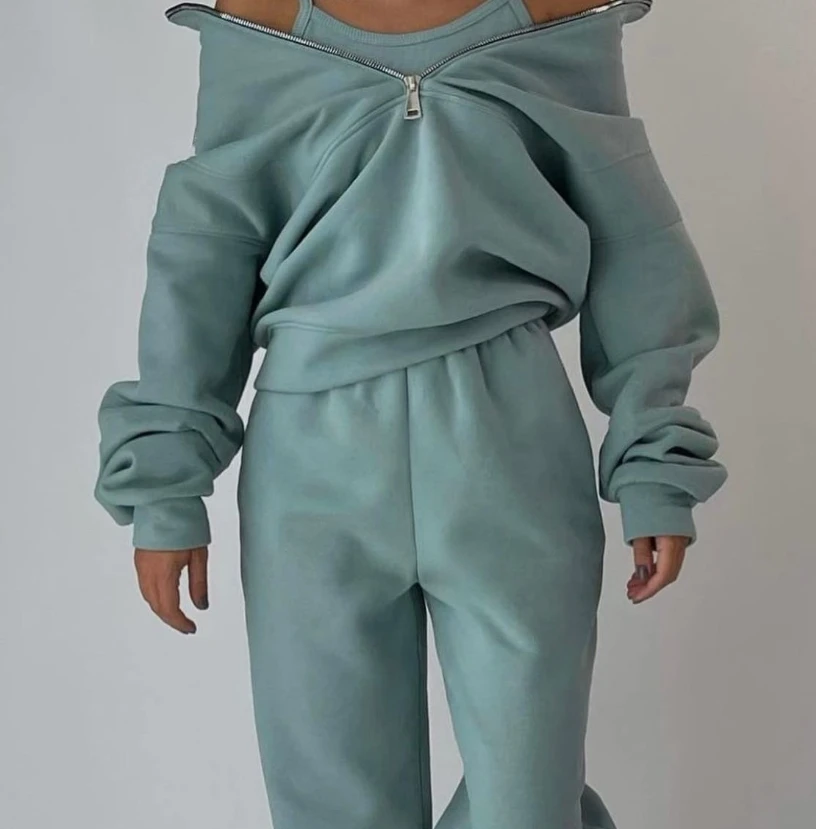 Зимние комплекты из двух предметов женский спортивный костюм оверсайз Осенние