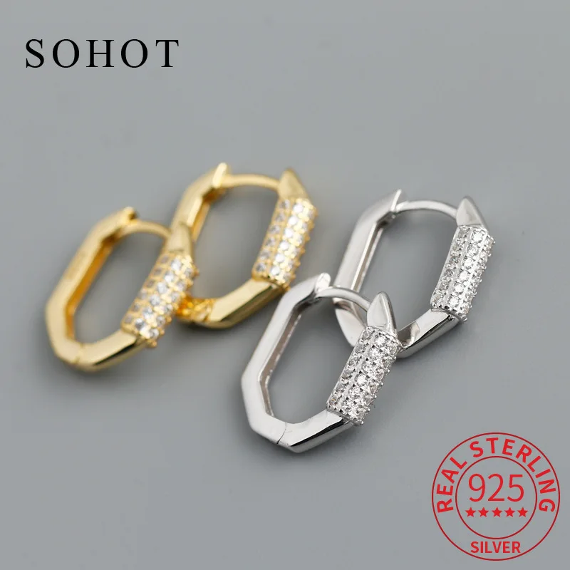 

Женские серьги-кольца из серебра 925 пробы, с фианитами