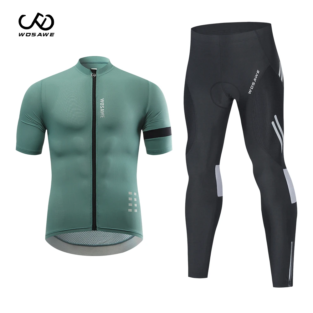 

WOSAWE Summer Men Cycling Jersey Sets Pro team Short Sleeve MTB Bike Cycling set Breathable Bicycle Clothes Wear Suits