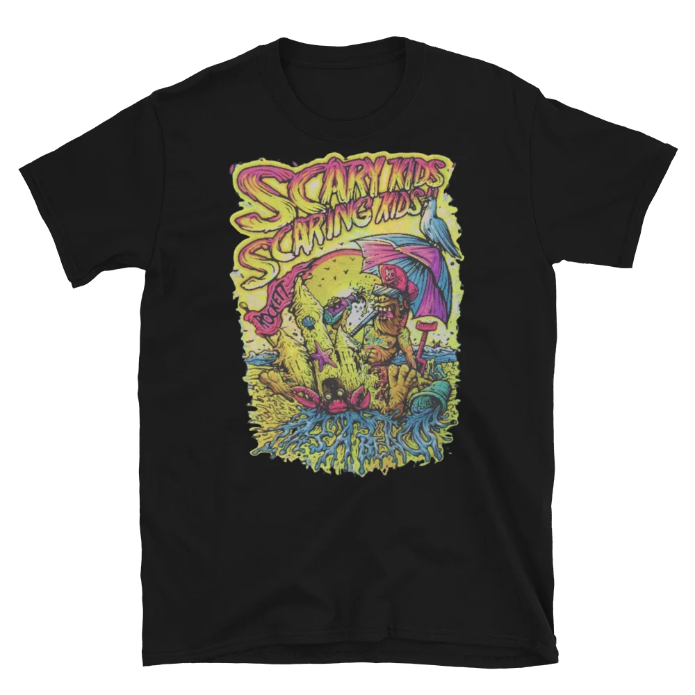 Страшные дети пугающие жизнь пляж эмо постхардкор группа футболка