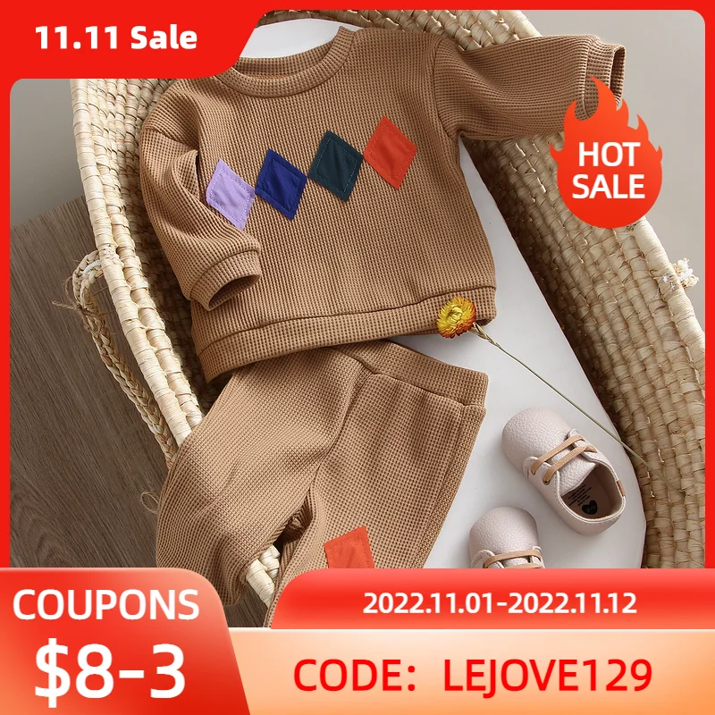 

Fashion Kids Clothes Set Toddler Baby Boy Girl Pattern Casual Tops + Child Loose Trousers 2pcs Baby Boy Designer Clothing Outfit