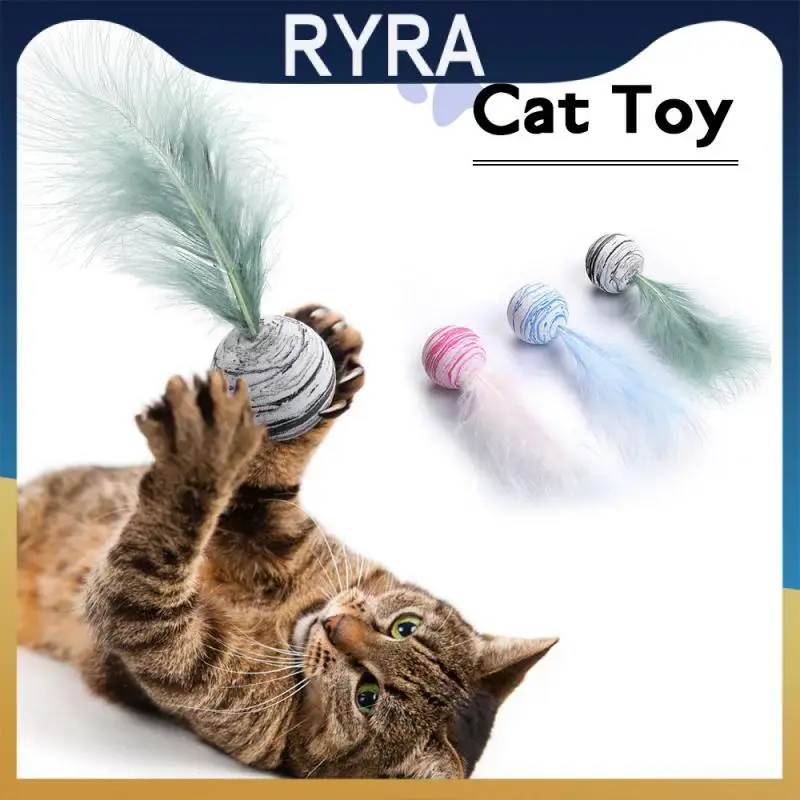 

Cat Toy Star Ball Plus Feather EVA Material Light Foam Ball Throwing Toy