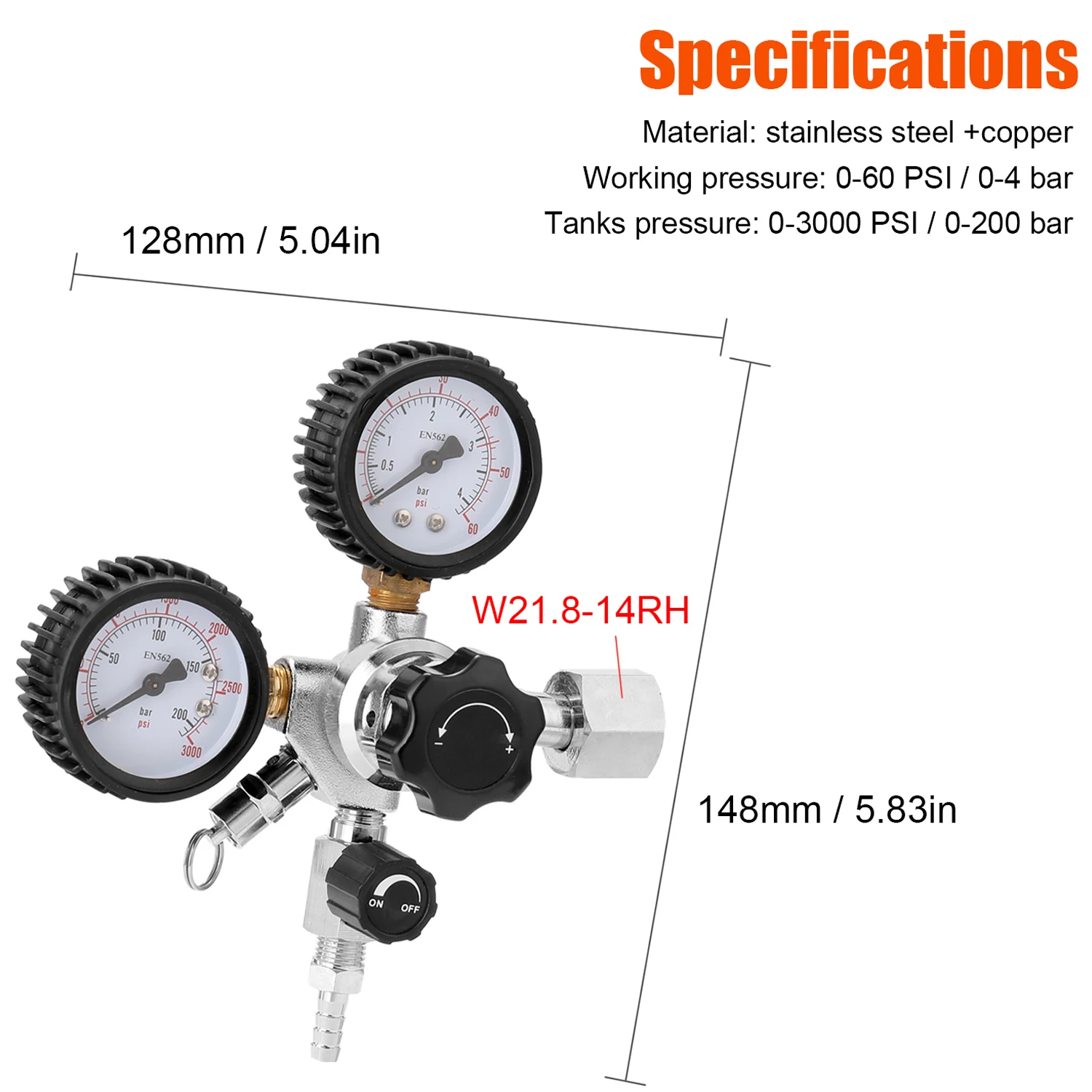 Резервуар для пива CO2 вертикальный предохранительный клапан 0-3000 PSI двойные