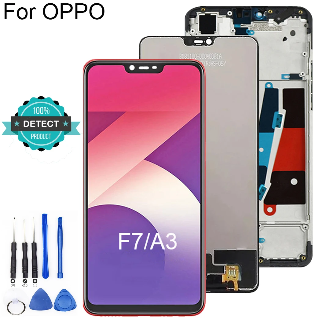 ЖК-дисплей с сенсорным экраном для OPPO A3 F7, 6,23 дюймов, OPPO F7, CPH1819, CPH1821, A3, CPH1837, с рамкой, в сборе ЖК-дисплей с сенсорным экраном для OPPO A3 F7, 6,23 дюймов, OPPO F7, CPH1819, CPH1821, A3, CPH1837, с рамкой, в сборе