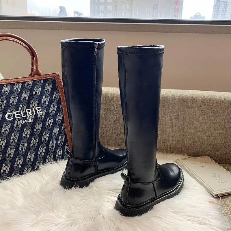 

Сапоги-Челси выше колена, зимние сапоги на платформе, 2022, готические дизайнерские брендовые роскошные женские туфли-лодочки, женская обувь