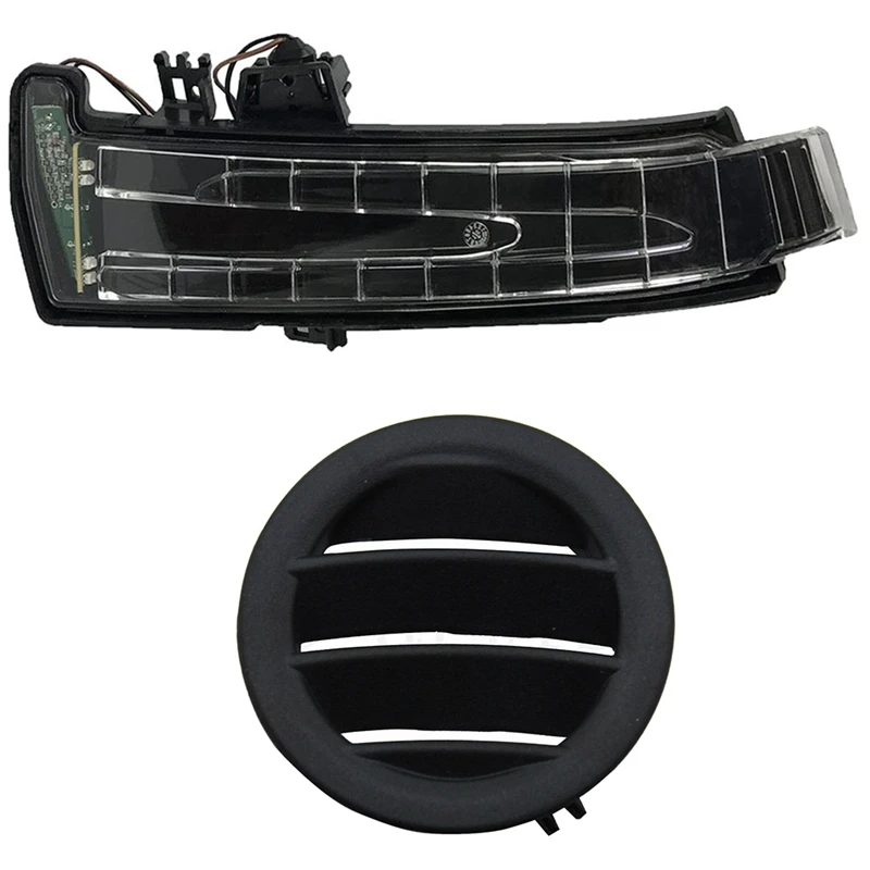 

1 Pair Led Side Mirror Marker Turn Signal Light Lens & 1 Pcs Left Air Ac Vent Black