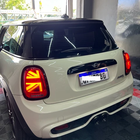 Задние фонари для Mini Cooper F55 F56 F57 2014-2018, разъем UK UNION, LCI, задний фонарь с красными линзами и анимацией