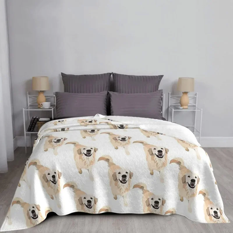 

Golden Retriever Dog Lover Velvet Textile Decor Breathable Ultra-Soft Throw Blankets For Sofa Office Bedding Throws