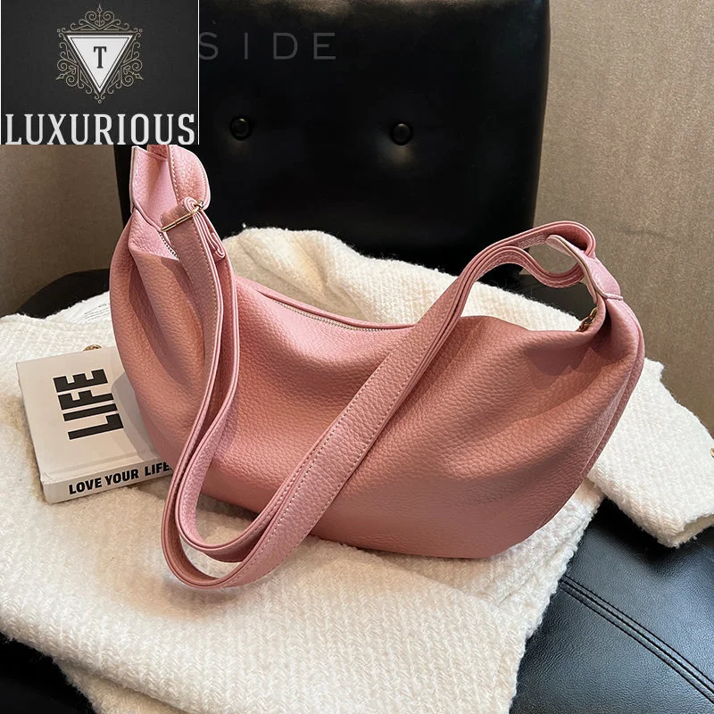 

Big Solid Bags for Women 2023 Trend New In Leather Designer Travel Large Capacity Crossbody Handbags Hobos