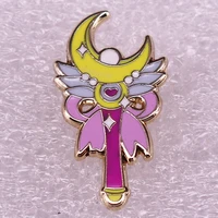 beauty warrior magic wand jewelry gift pin wrap garmfashionable creative cartoon brooch lovely enamel badge clothing accessories