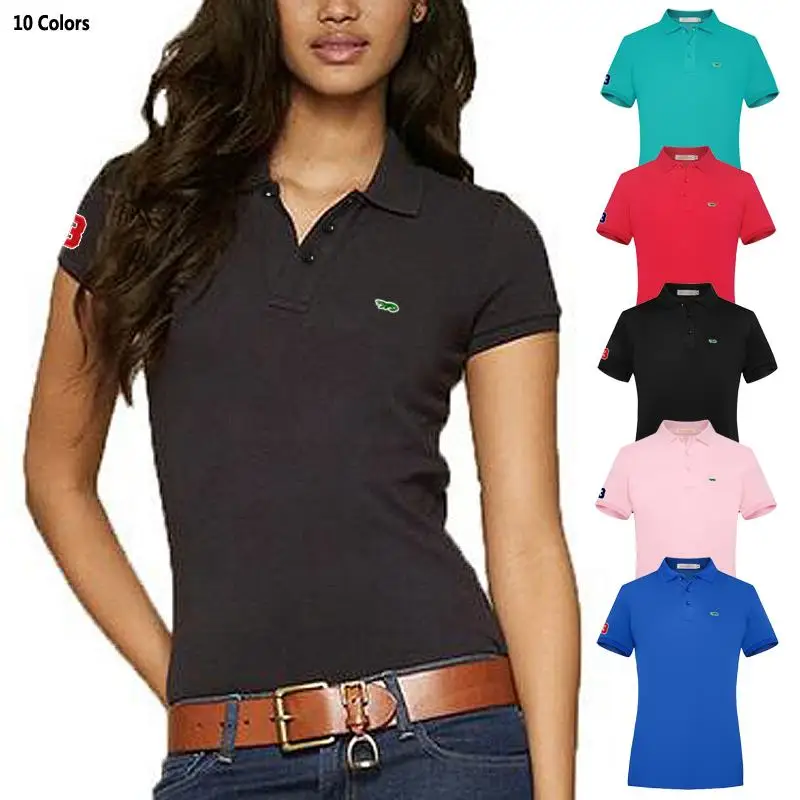 Fashion New Summer Womens Polo Shirts Short Sleeve Casual Cotton Brand Polos Female Clothing Sports T-Shirt Ladies Slim Tops