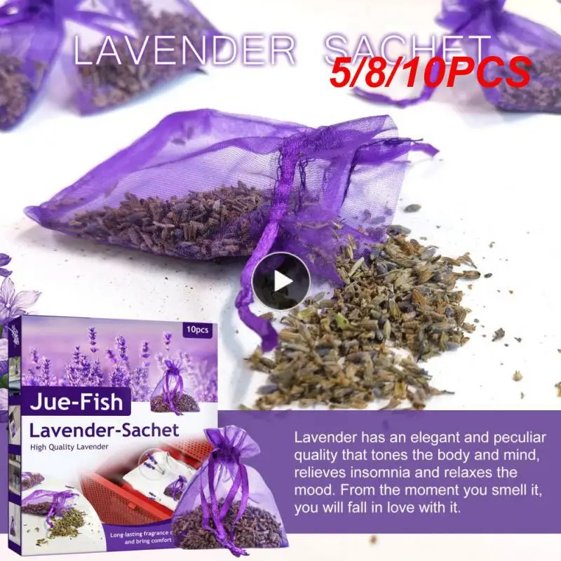 

5/8/10PCS Lemon Lavender Bag Flower Printing Mildew And Mothproof Dried Lavender Home Sachet Fresh Smell Home Office Drawer