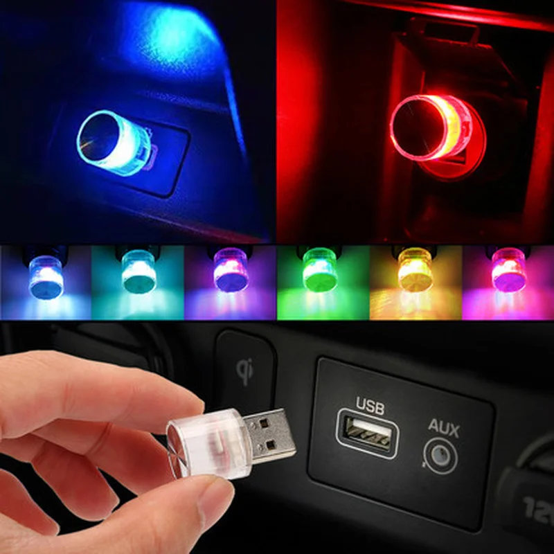 

2022 New USB LED Ambient Lights Colorful Car Atmosphere Bulb Home Party Strobe Decorative Light Portable Mini Night Lamp