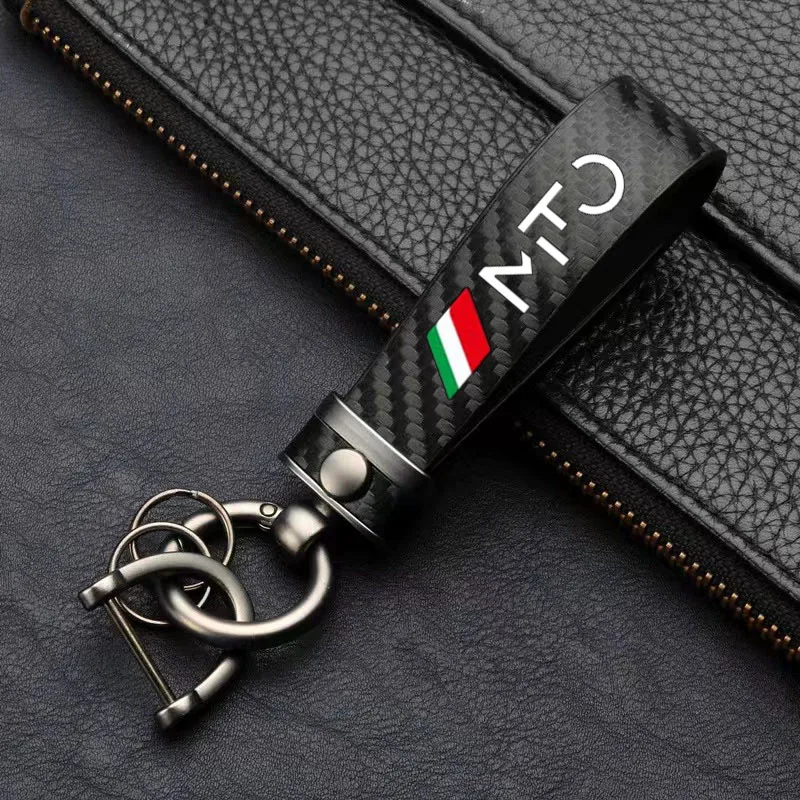 

For Alfa Romeo Stelvio MITO Car Accessories Carbon fiber Car Key Pendant Split Rings Keychain