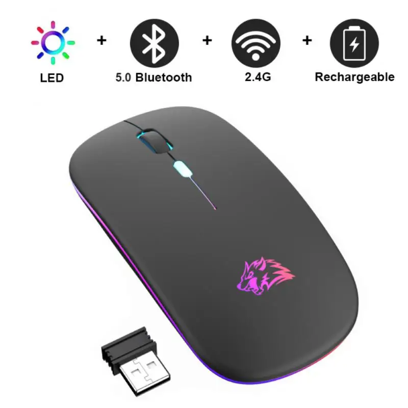 

Portable 2.4ghz Mouse Led Backlit Wireless Mouse Rgb Ergonomic For Computer Laptop Gamer Silent Mouse Photoelectric Gaming Mouse