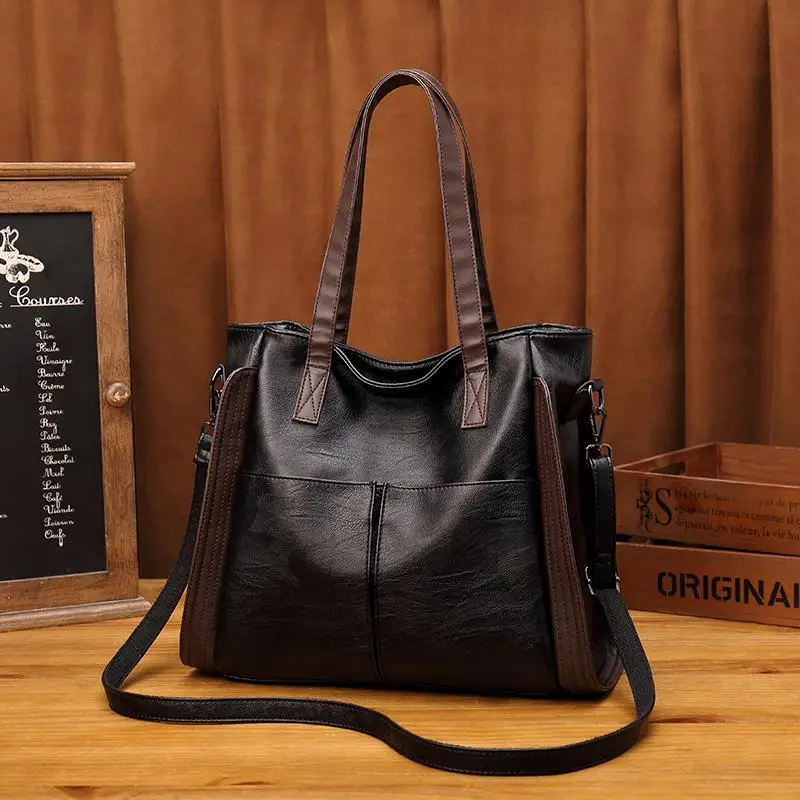 

Large Capacity Handbags Women Soft Leather Shoulder Crossbody Bag Ladies Bucket Bags Retro Tote Luxury Satchel Handbag and Purse