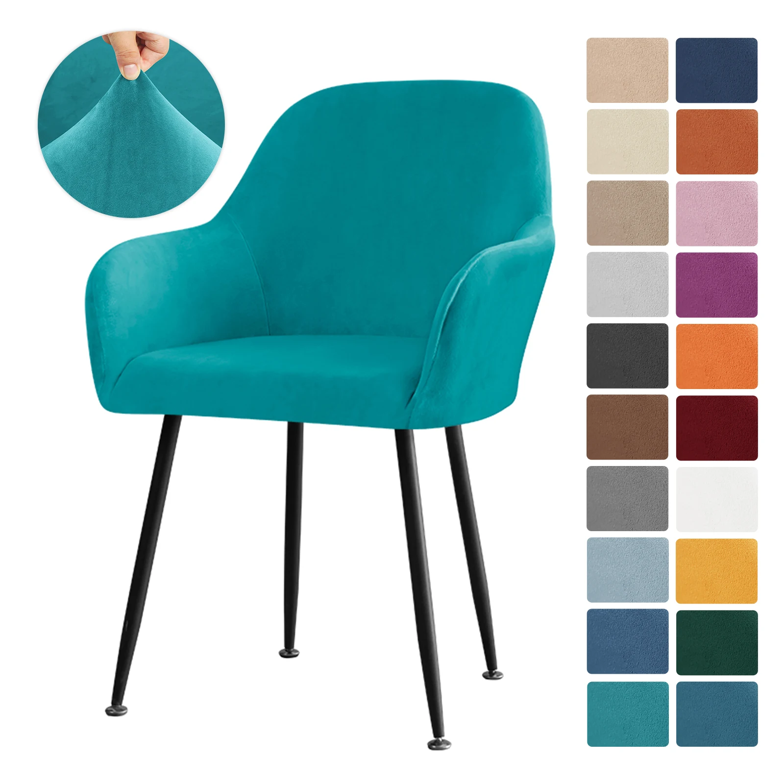 Cover Elastic High Back Dining Chair Slipcovers Removable For Home Hotel Office Bar